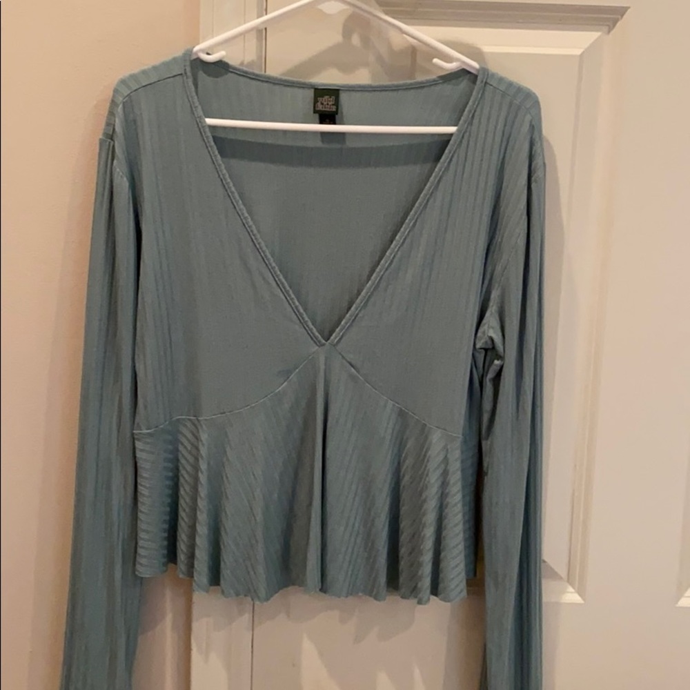 NWOT blue long sleeve top